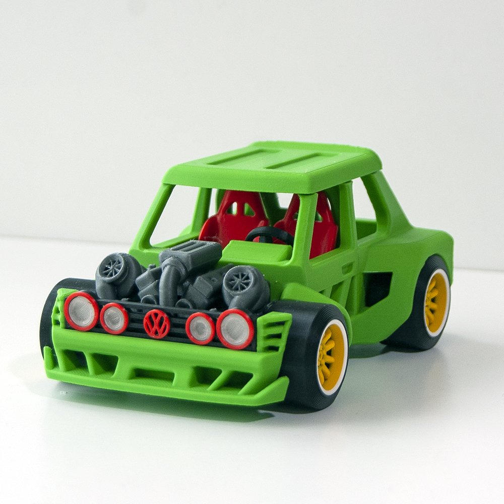 GOLF MK1 Twin Turbo in Cartoon Style